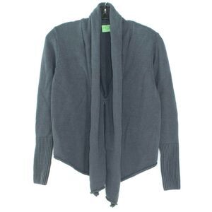 LOGO Lori Goldstein Womens Cardigan Sweater Open Front Gray Size XS EU
